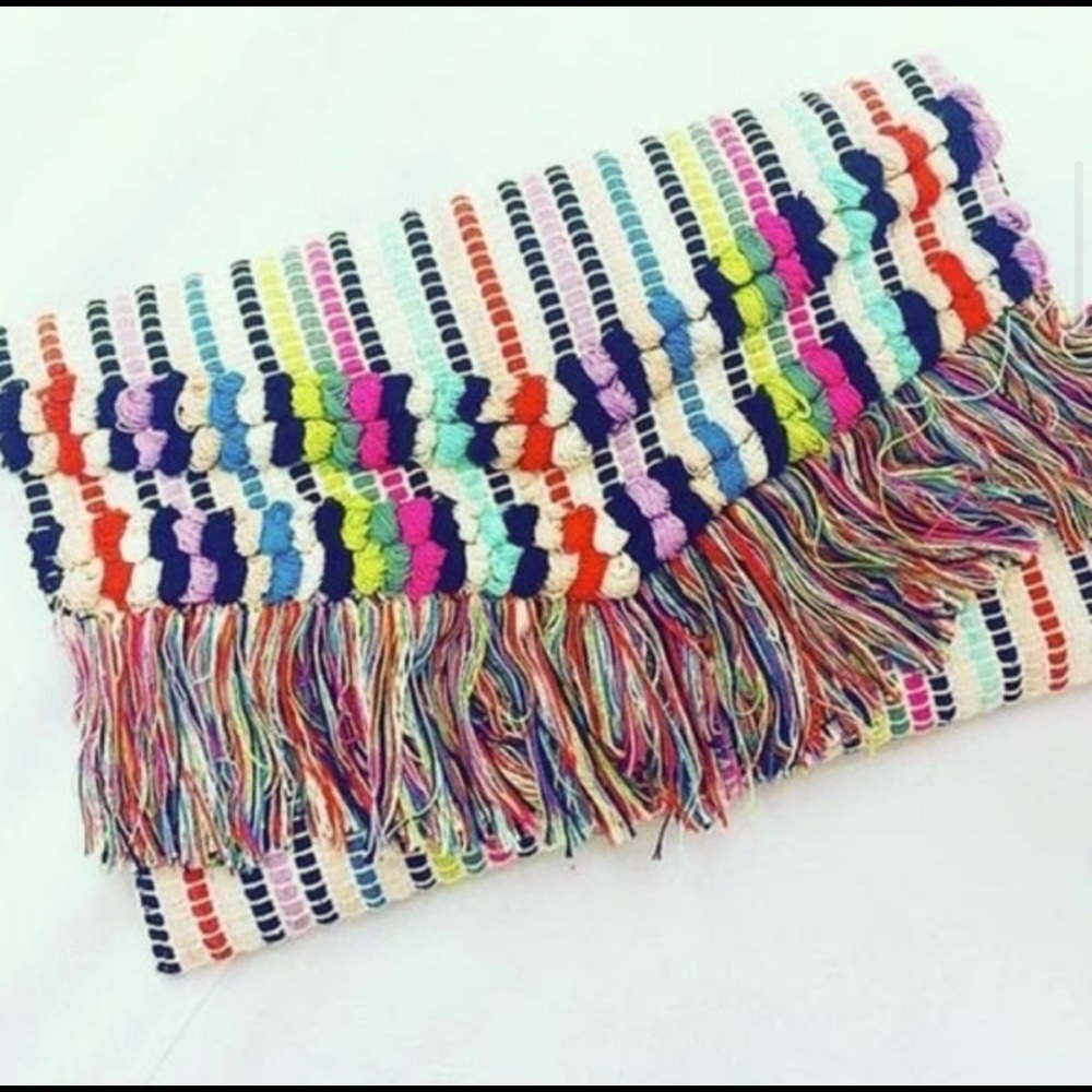 Embroidered clutch